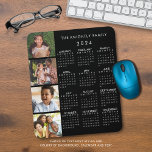 Tapis De Souris 2023 Calendar Family 4 Photo Personalized Color<br><div class="desc">Create your own personalized, custom color 2023 photo calendar mouse pad featuring a 2023 year-at-a-glance calendar and 4 photos with your name or other custom text in editable white on an editable black background color (note the calendar grid will stay white). ASSISTANCE: For help with design modification or personalization, color...</div>