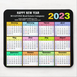 Tapis De Souris 2023 Calendar Modern Colorful Custom Business