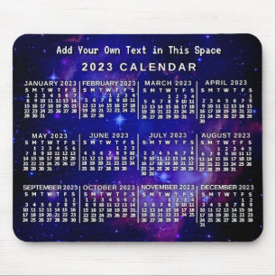 Tapis De Souris 2023 Year Monthly Calendar Custom Space Nebula