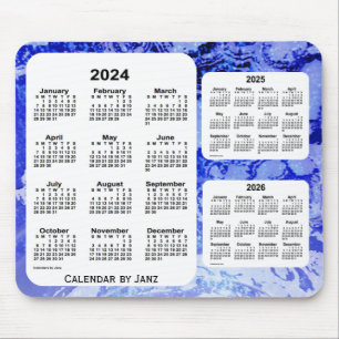 Tapis De Souris 2024-2026 galaxie bleue calendrier de 3 ans par
