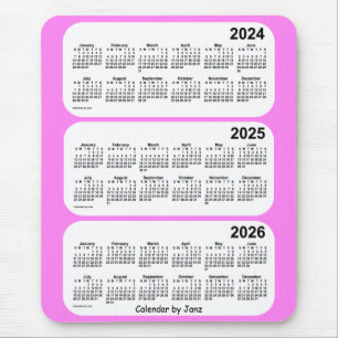 Tapis De Souris 2024-2026 violette calendrier de 3 ans par Janz