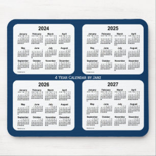 Tapis De Souris 2024-2027 bleu de boîte de police calendrier de 4