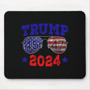 Tapis De Souris 2024 45 47 Drapeau américain Sungles Trump 2024