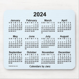 Tapis De Souris 2024 Alice Blue Calendar by Janz Mouse Pad