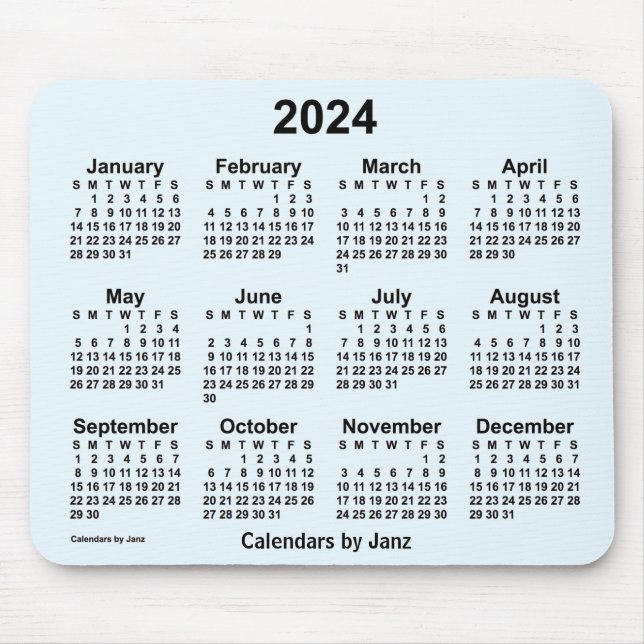 Tapis De Souris 2024 Alice Blue Calendar by Janz Mouse Pad (Devant)