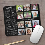 Tapis De Souris 2024 Calendar - 12 photo collage - black<br><div class="desc">A 2024 calendar with a place for 12 You can add a name,  monogram or other custom text. The calendar is uncluttered and easy to read. Vous pouvez changer le background color if you click on the customize link and go to the advanced design area.</div>