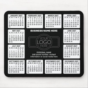 Tapis De Souris 2024 Calendar with logo, Contact Information Black