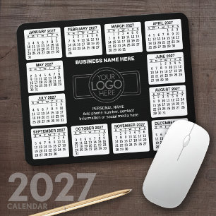 Tapis De Souris 2024 Calendar with logo, Contact Information Black