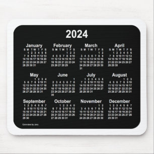 Tapis De Souris 2024 Neon White Calendar by Janz Two Tone