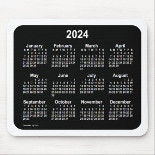 Tapis De Souris 2024 Neon White Calendar by Janz Two Tone