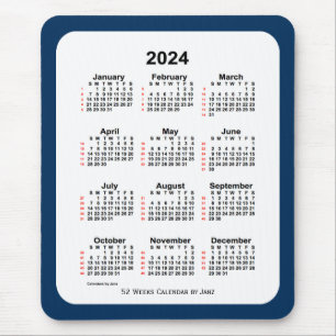 Tapis De Souris 2024 Police Box Blue 52 Week Calendar par Janz