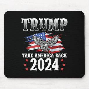 Tapis De Souris 2024 Reprendre l'Amérique Drapeau américain Trump 