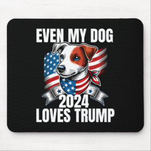 Tapis De Souris 2024 Terrier Chien Usa Drapeau Même Mon Chien Aime