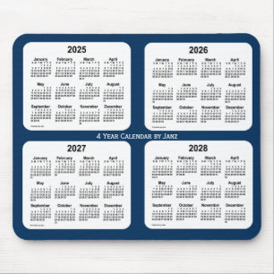 Tapis De Souris 2025-2028 bleu de boîte de police calendrier de 4