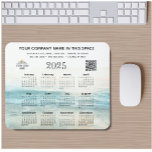 Tapis De Souris 2025 Calendrier Nom commercial Logo Code QR<br><div class="desc">Ce Mouse Pad 2025 - Serene Ocean Calendar Business Name Logo QR Code packs pas mal — a un calendrier complet ainsi que toutes vos informations commerciales — y compris le logo et le code QR. Un cadeau marketing pratique pour vos clients avec le logo de votre entreprise et les...</div>