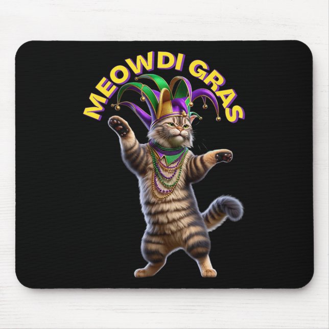 Tapis De Souris 2025 Matching Mens Womans Funny Meowdi Gras Chat M (Devant)