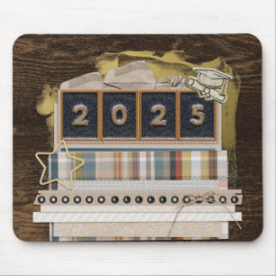 Tapis De Souris 2025 Metal Look, Grad Casquette, Diplôme, Étoile,