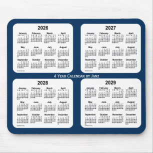 Tapis De Souris 2026-2029 Police Box Blue 4 Year Calendar par Janz
