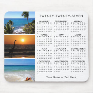 Tapis De Souris 2026 Calendrier 3 photo couleur personnalisée pers