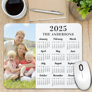 Tapis De Souris 2026 Photo personnalisée Famille moderne Calendrie
