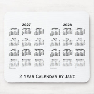 Tapis De Souris 2027-2028 blanc calendrier de 2 ans par Janz
