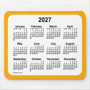 Tapis De Souris 2027 Blanc sur calendrier orange par Janz Two Tone