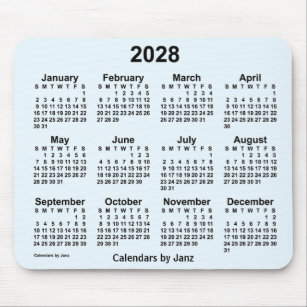 Tapis De Souris 2028 Alice Blue Calendar by Janz Mouse Pad