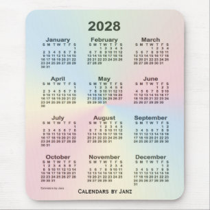 Tapis De Souris 2028 Rainbow Cloud Calendar by Janz