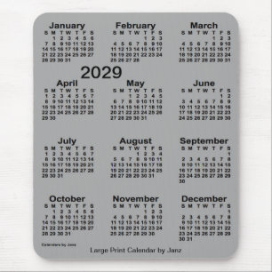 Tapis De Souris 2029 Battleship Grey Grand Print Calendar par Janz