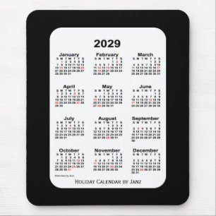Tapis De Souris 2029 Holiday Two Tone Black Calendar par Janz