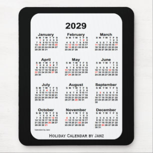 Tapis De Souris 2029 Holiday Two Tone Black Calendar par Janz