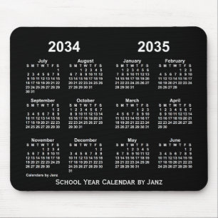 Tapis De Souris 2034-2035 Neon School Year Calendar by Janz