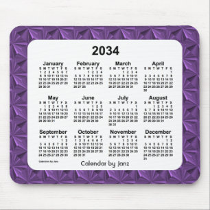 Tapis De Souris 2034 Purple Diamonds Calendar by Janz
