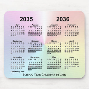 Tapis De Souris 2035-2036 Rainbow Cloud School Calendar by Janz