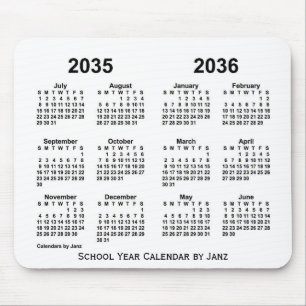 Tapis De Souris 2035-2036 White School Year Calendar by Janz