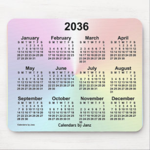 Tapis De Souris 2036 Rainbow Cloud Calendar by Janz