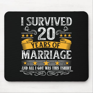 Tapis De Souris 20e anniversaire de Mariage mariée de jupes mari W