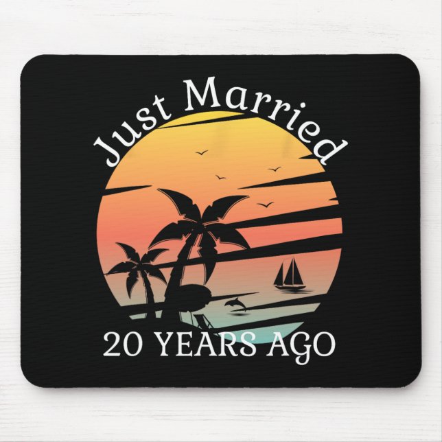 Tapis De Souris 20ème anniversaire de Mariage Croisière juste mari (Devant)
