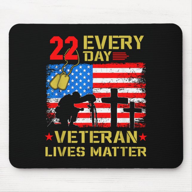 Tapis De Souris 22 Veterans A Day Veteran Suicide Prevention Aware (Devant)
