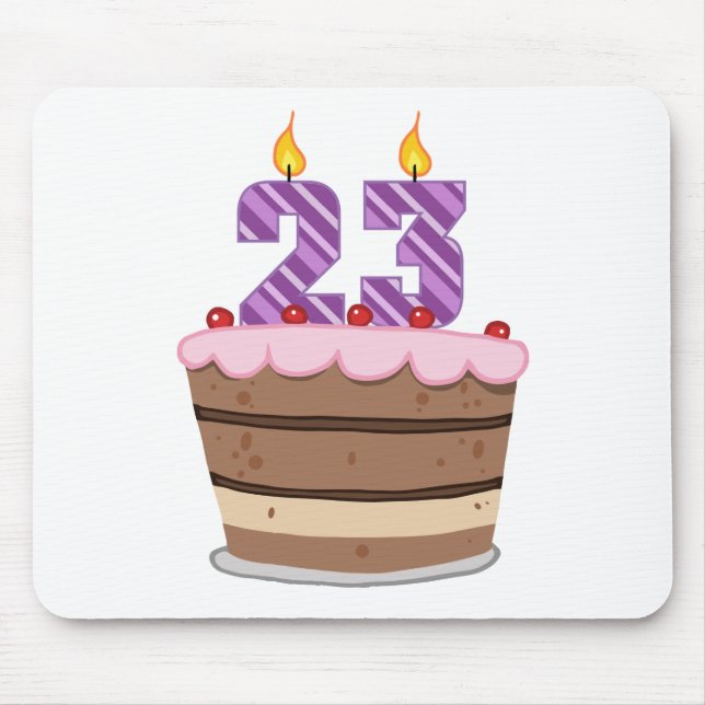 Tapis De Souris 23 ans sur le gâteau d'anniversaire (Devant)