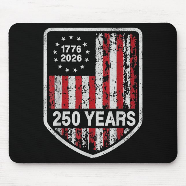 Tapis De Souris 250 Ans 250e Anniversaire Américain Drapeau USA 4e (Devant)