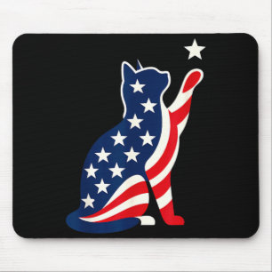 Tapis De Souris 250 Ans Américain Patriotique 4 Juillet Chat Patty