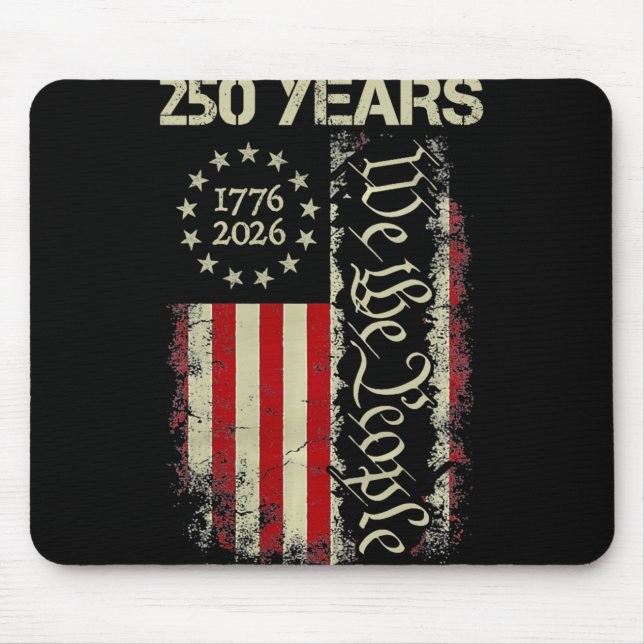 Tapis De Souris 250 Ans d'Amérique 1776 2026 Nous Le Peuple Drapea (Devant)