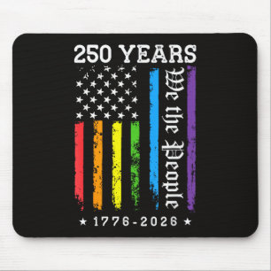 Tapis De Souris 250 ans de drapeau de fierté LGBT américain 250e a