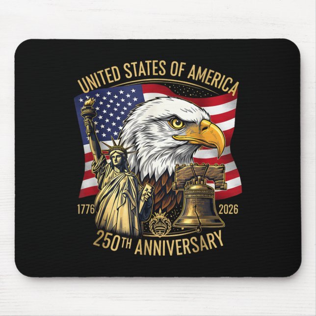 Tapis De Souris 250 Years 1776-2026 250th Birthday Eagle Liberty B (Devant)
