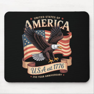 Tapis De Souris 250e anniversaire des États-Unis 4 juillet américa
