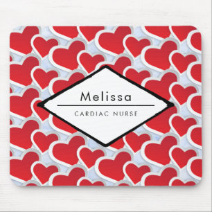 Tapis De Souris 2 Coeurs rouges Répéter Motif mignon Infirmière Ca