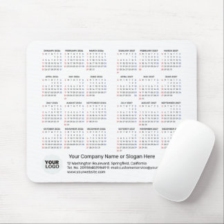 Tapis De Souris 2 Year Calendar 2026 - 2027 Corporate Gift SUNDAY