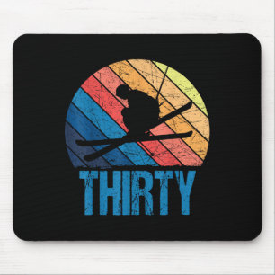 Tapis De Souris 30e Anniversaire Ski Rétro Ski 30 ans Hommes Femme