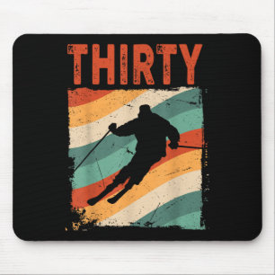 Tapis De Souris 30e Anniversaire Ski Rétro Ski 30 ans Hommes Femme